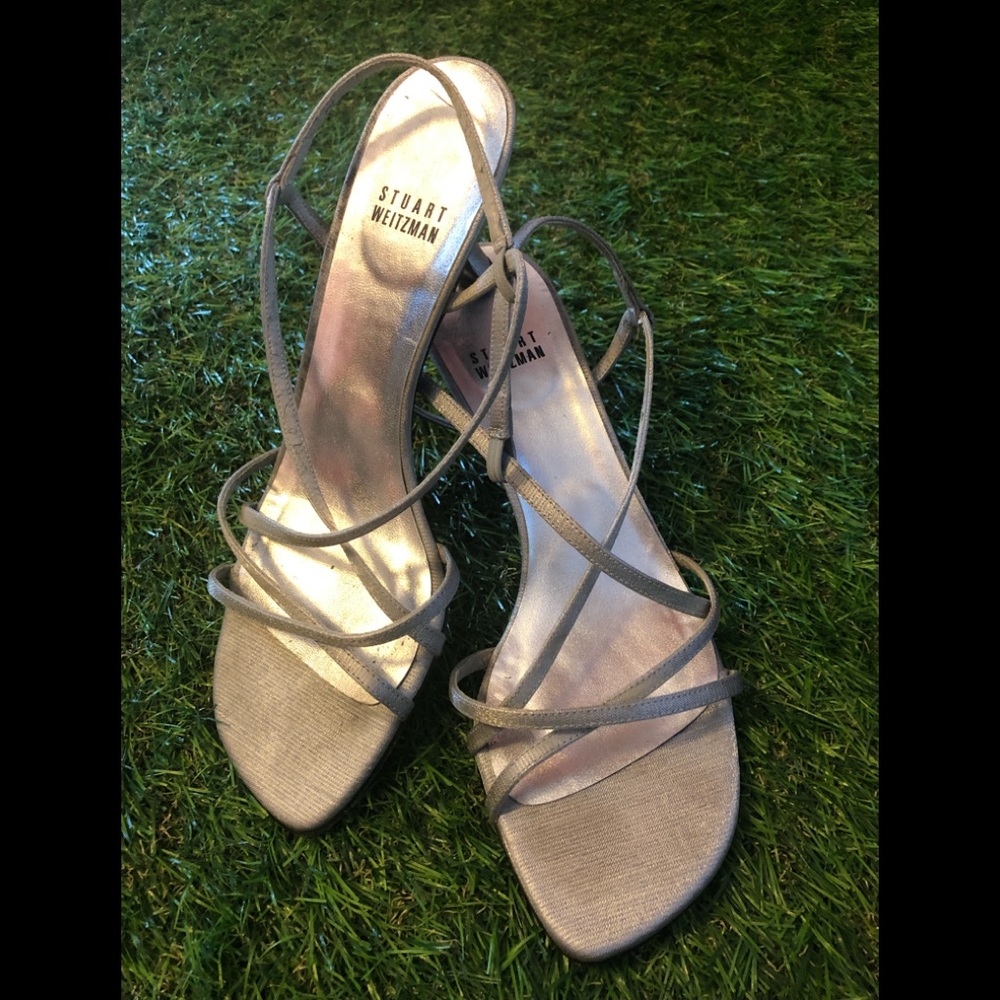 Stuart Weitzman silver dress heel